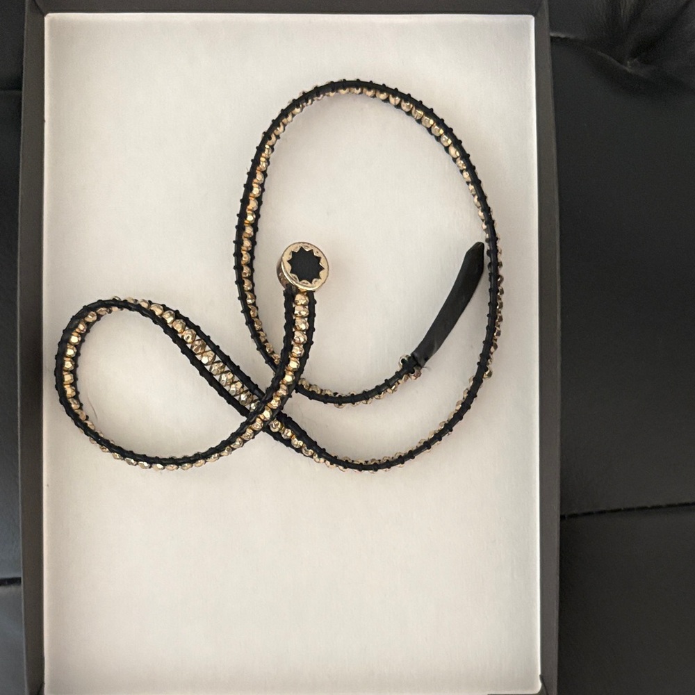 House of Harlow 1960 Black and Gold Wrap Bracelet